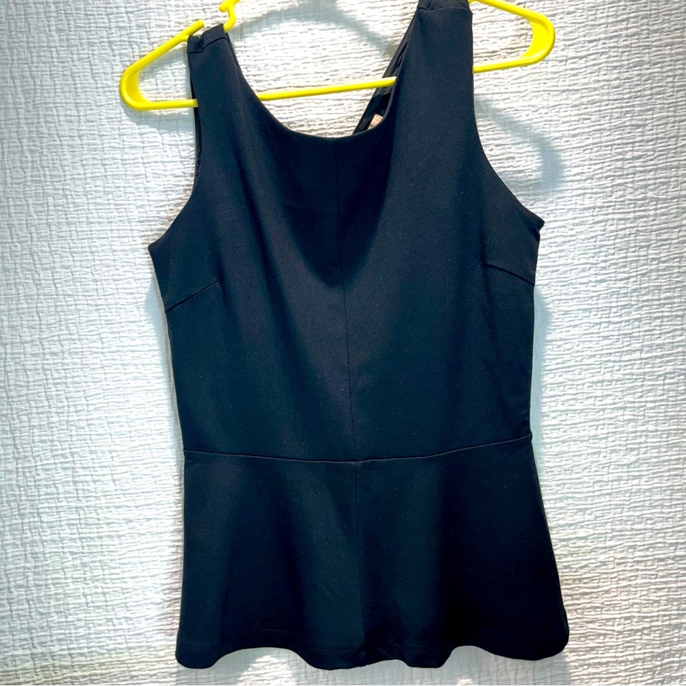 Banana Republic Peplum Tank Top; Black